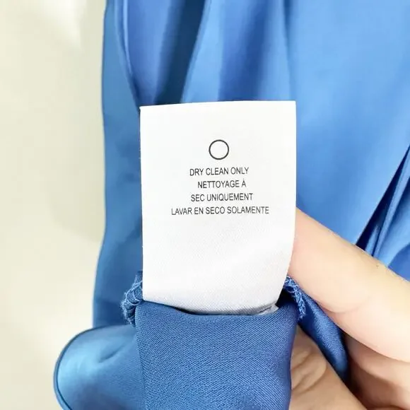 Sachin + Babi For Anthropologie Midi Dress Deep V-Neck Ruffle Blue Size 10P - Picture 10 of 12